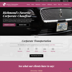 James Limousine - Corporate Transportation Website